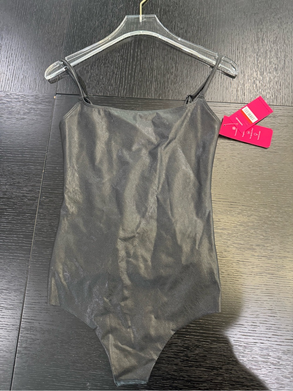 NWT!! COMMANDO / XS / Faux Leather Round Neck Bodysuit Tank / Black